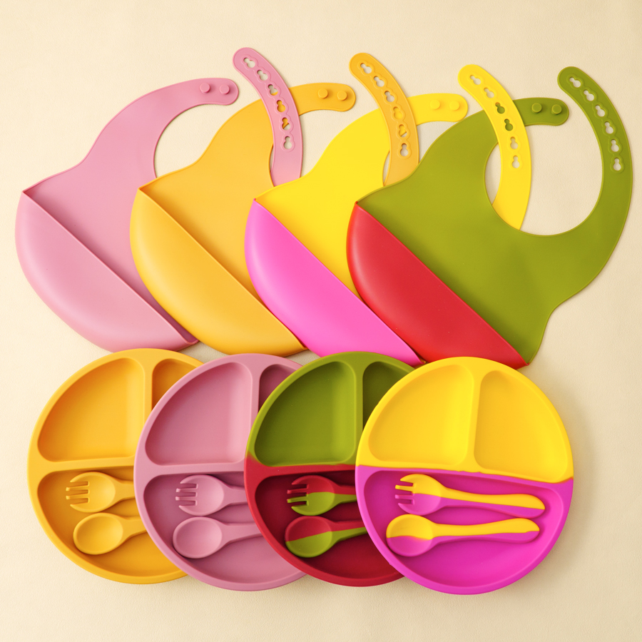 4PCS Baby Silicone Tableware S - Waterproof Baby Bibs Silicone review and price