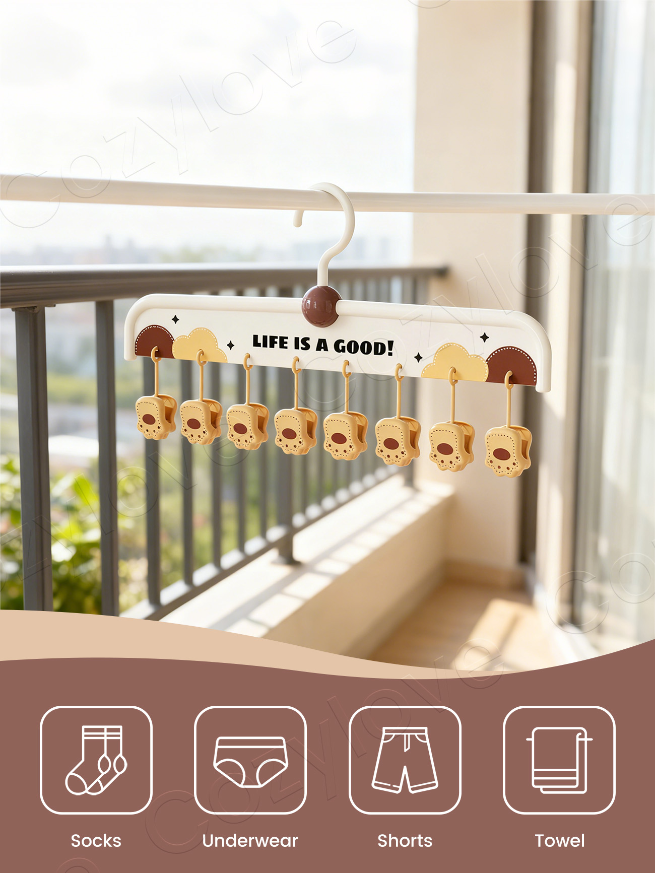 Cute 8 Clip Sock Hanger with 3 - Baby Clothes review and price