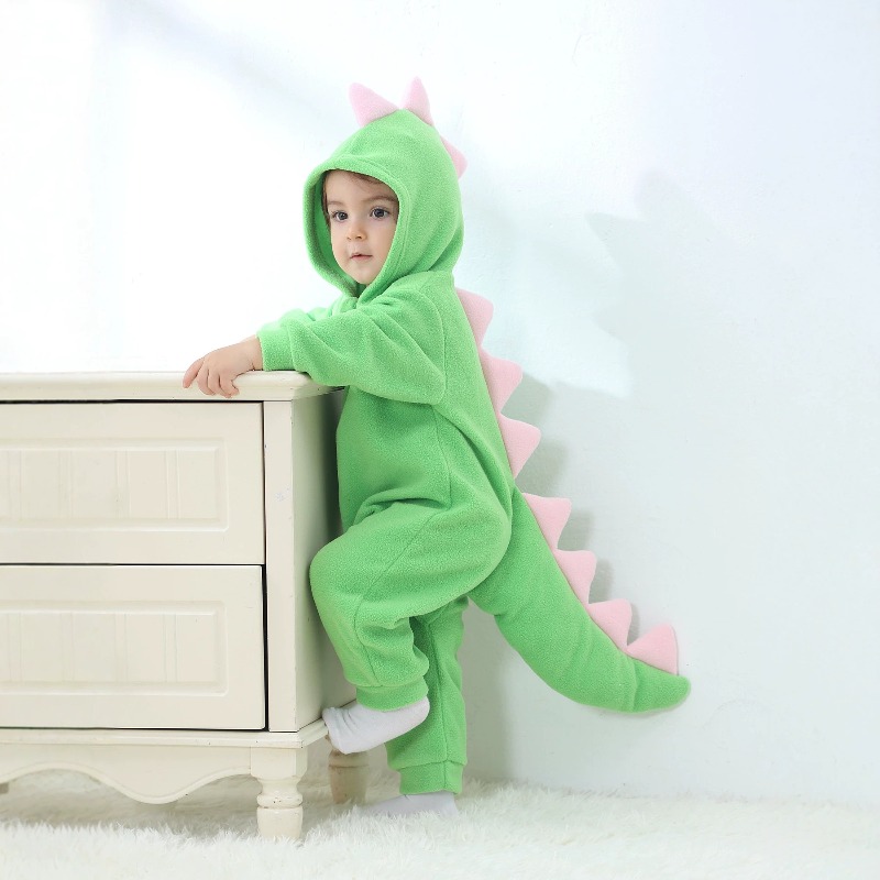 Newborn Baby Green Dinosaur Ro - Cotton Baby Onesies Zipper review and price