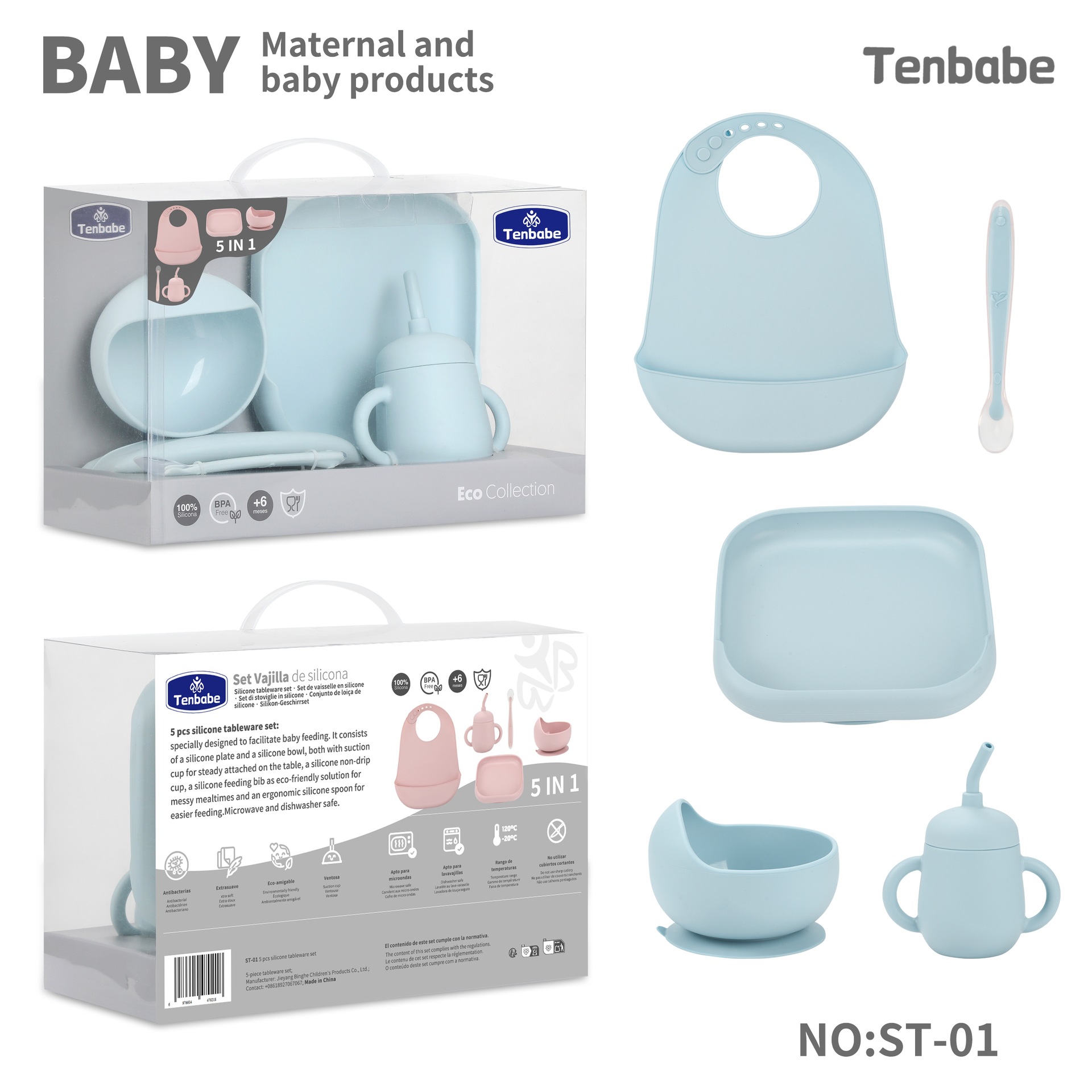 Baby Tableware Set Silicone wi - Waterproof Baby Bibs Silicone review and price