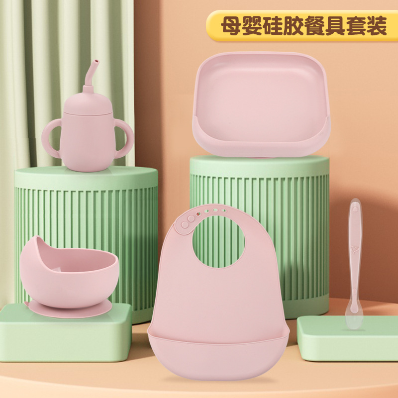 Baby Tableware Set Silicone wi - Waterproof Baby Bibs Silicone review and price
