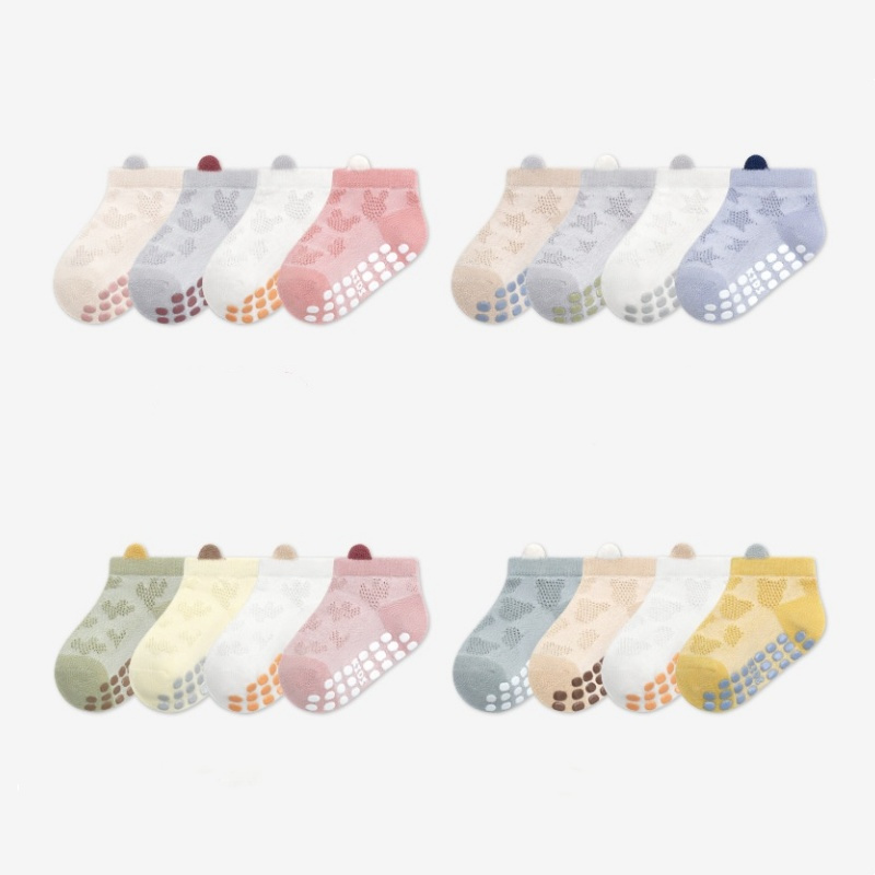 4Pairs/lot Children's Boy Girl - Unisex Baby Socks Non Slip review and price