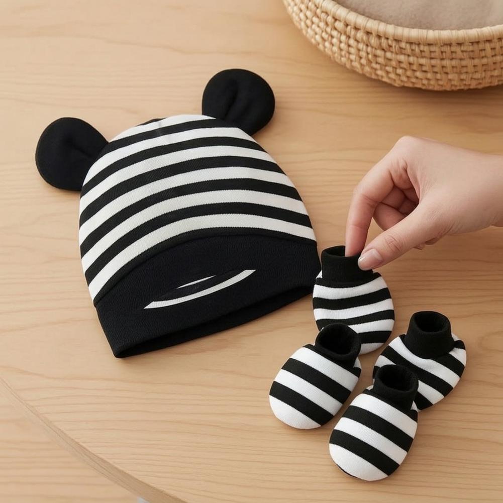 Anti Scratch Mittens for Newbo - Infant Beanie Hat With Ears review and price