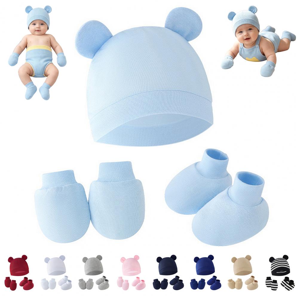 Anti Scratch Mittens for Newbo - Infant Beanie Hat With Ears review and price